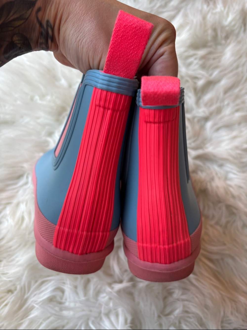Hunter blue and pink short boots - Picture 6 of 10